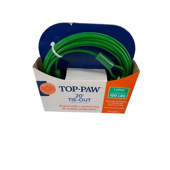 Top Paw 20FT Tie-Out For Dogs Up To 100lbs Size Large NEW - Picture 1 of 3